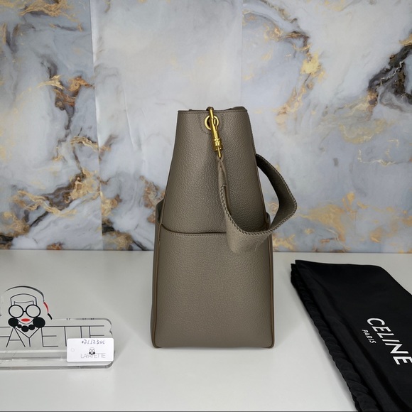 Celine Sangle Bucket Bag in Soft Grained Calfskin - Grey - Picture 3 of 5